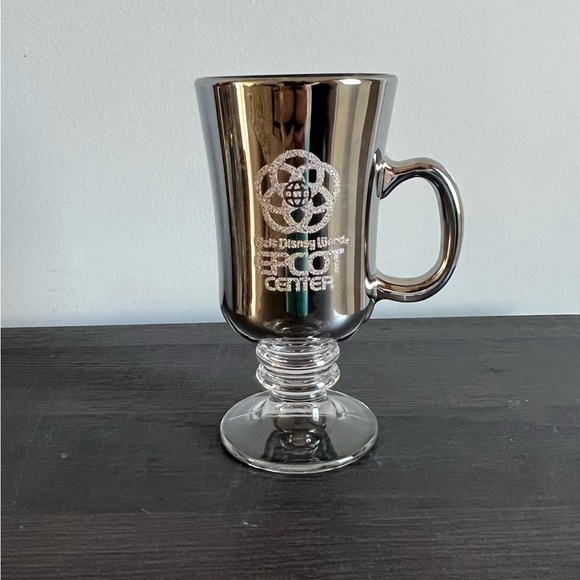 DISNEY WORLD Epcot Center Etched Mirrored Glass Mug/Goblet - Picture 1 of 8